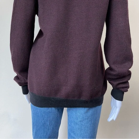 Pal Zileri 100% Lana Wool 1/4 Zip Sweater Burgundy Black - Picture 9 of 15